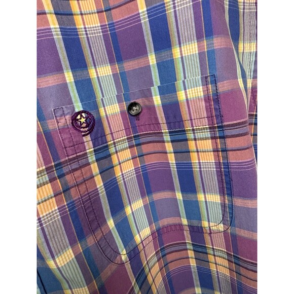 VTG George Strait Wrangler plaid shirt sleeve button down shirt Mens Size XL - Picture 3 of 7